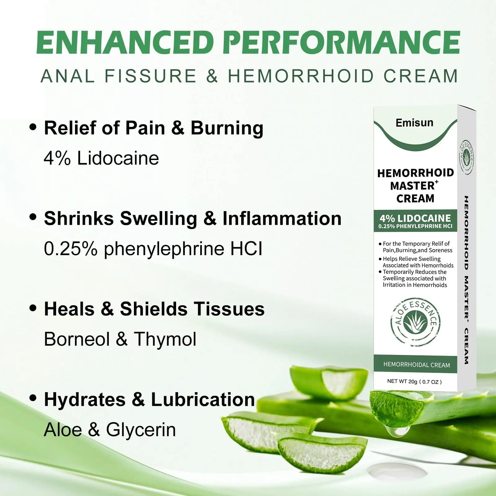 Hemorrhoid & Fissure Ointment, Hemorrhoid Treatment and Hemorrhoid Cream with Lidocaine 4% and Phenylephrine HCI for Fast Relief of Pain, Swelling, Itching, Burning, Hemorrhoidal treatment, 2 Pack-J2 - dailyvitalstore