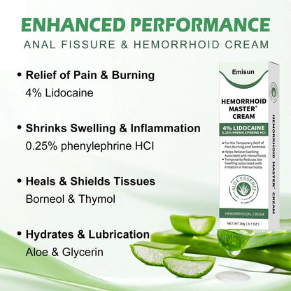 Hemorrhoid & Fissure Ointment, Hemorrhoid Treatment and Hemorrhoid Cream with Lidocaine 4% and Phenylephrine HCI for Fast Relief of Pain, Swelling, Itching, Burning, Hemorrhoidal treatment, 2 Pack-J2 - dailyvitalstore