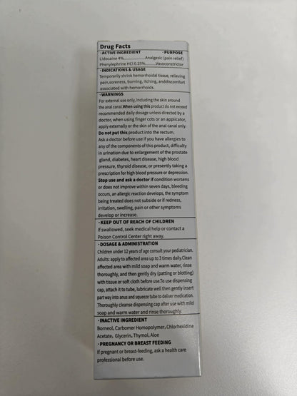 Hemorrhoid & Fissure Ointment, Hemorrhoid Treatment and Hemorrhoid Cream with Lidocaine 4% and Phenylephrine HCI for Fast Relief of Pain, Swelling, Itching, Burning, Hemorrhoidal treatment, 2 Pack-HH - dailyvitalstore