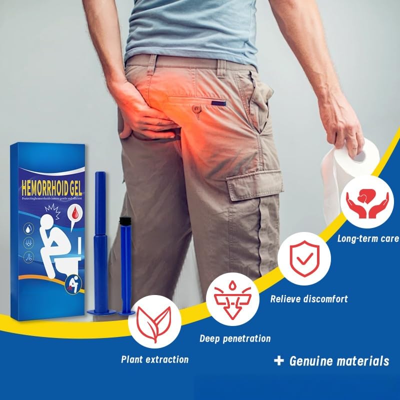 Hemorrhoid Relief Gel with 3 Disposable Applicators - Fast Soothing Cream for Itching & Swelling - Internal & External Treatment (Pack of 3) - dailyvitalstore