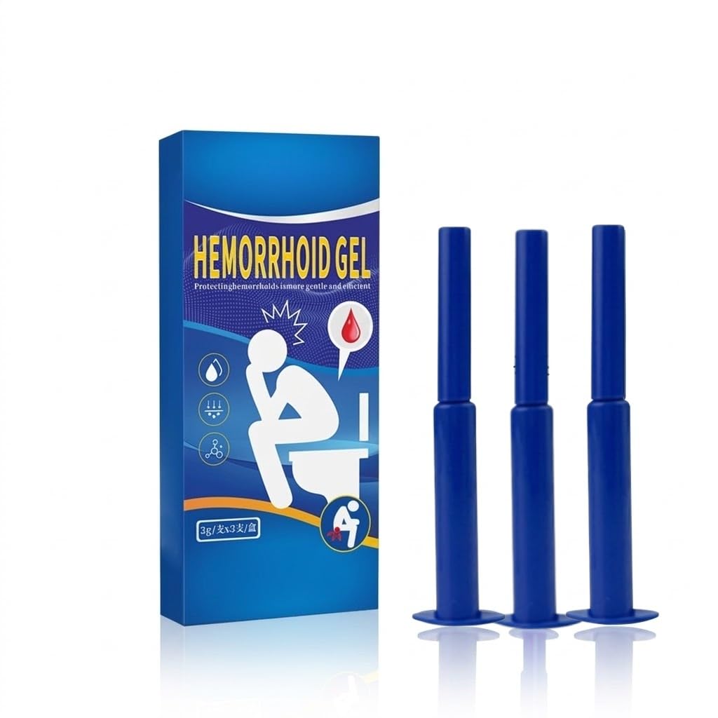 Hemorrhoid Relief Gel with 3 Disposable Applicators - Fast Soothing Cream for Itching & Swelling - Internal & External Treatment (Pack of 3) - dailyvitalstore