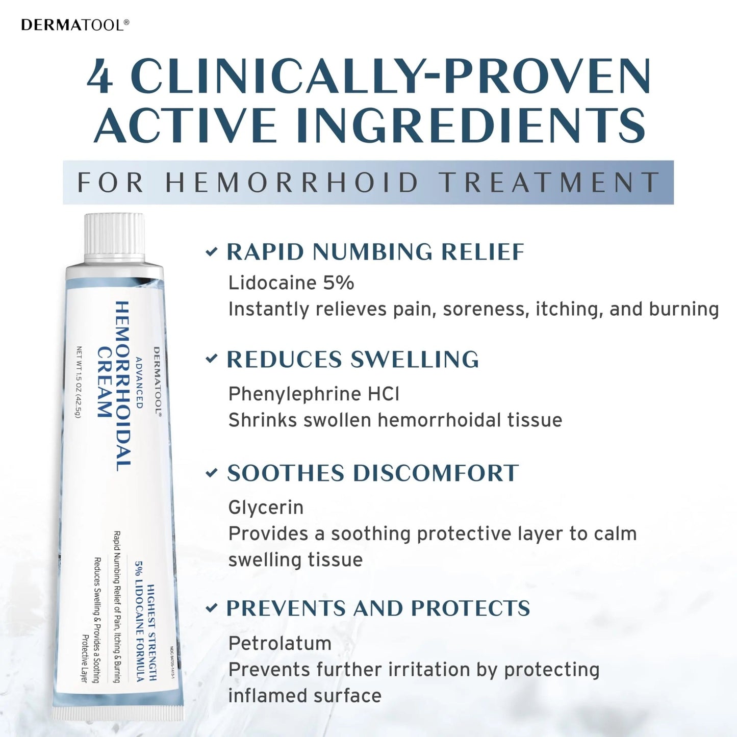 Hemorrhoid Treatment - Advanced Hemorrhoid Cream 5% Lidocaine & Phenylephrine - Hemorrhoid Shrinking Treatment - Rapid Relief of Pain, Swelling, Bleeding, Itching and Burning - Fissure & Hemorrhoids - dailyvitalstore
