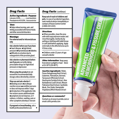 Hemorrhoid Treatment Fissure Lidocaine Cream: Advanced Numbing Ointment with Phenylephrine HCI - Fast Acting Natural Strength Soothing Relief of Pain Swelling Discomfort Itching (1.7 Oz, Witch Hazel) - dailyvitalstore