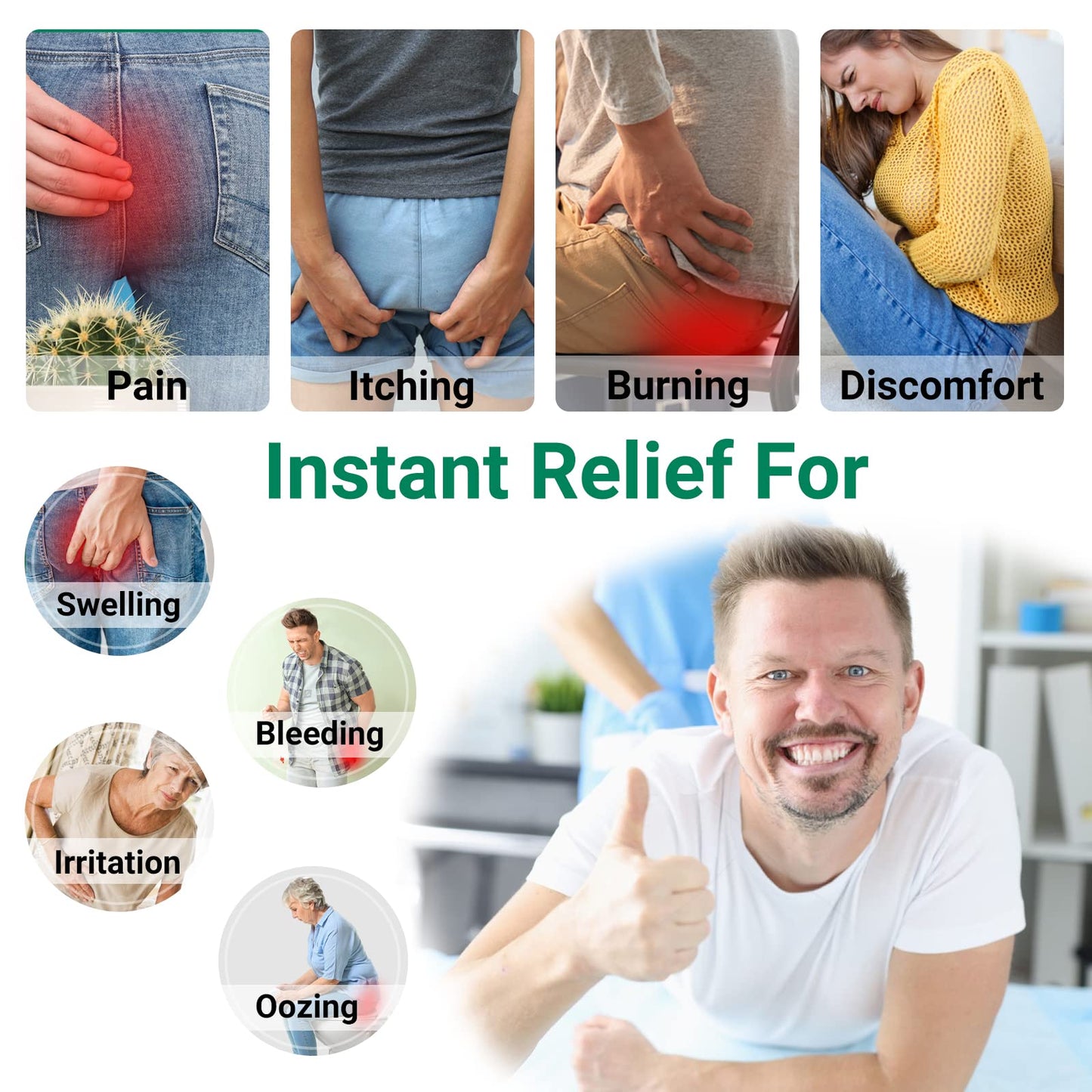 Hemorrhoid Treatment Ointment, Maximum Strength Treatment & Fast Relief for Pain, Itching, Burning, Swelling, Fissure, Bleeding, Discomfort, Long-Lasting Internal & External Hemorrhoid Cream, (2-Pack) - dailyvitalstore