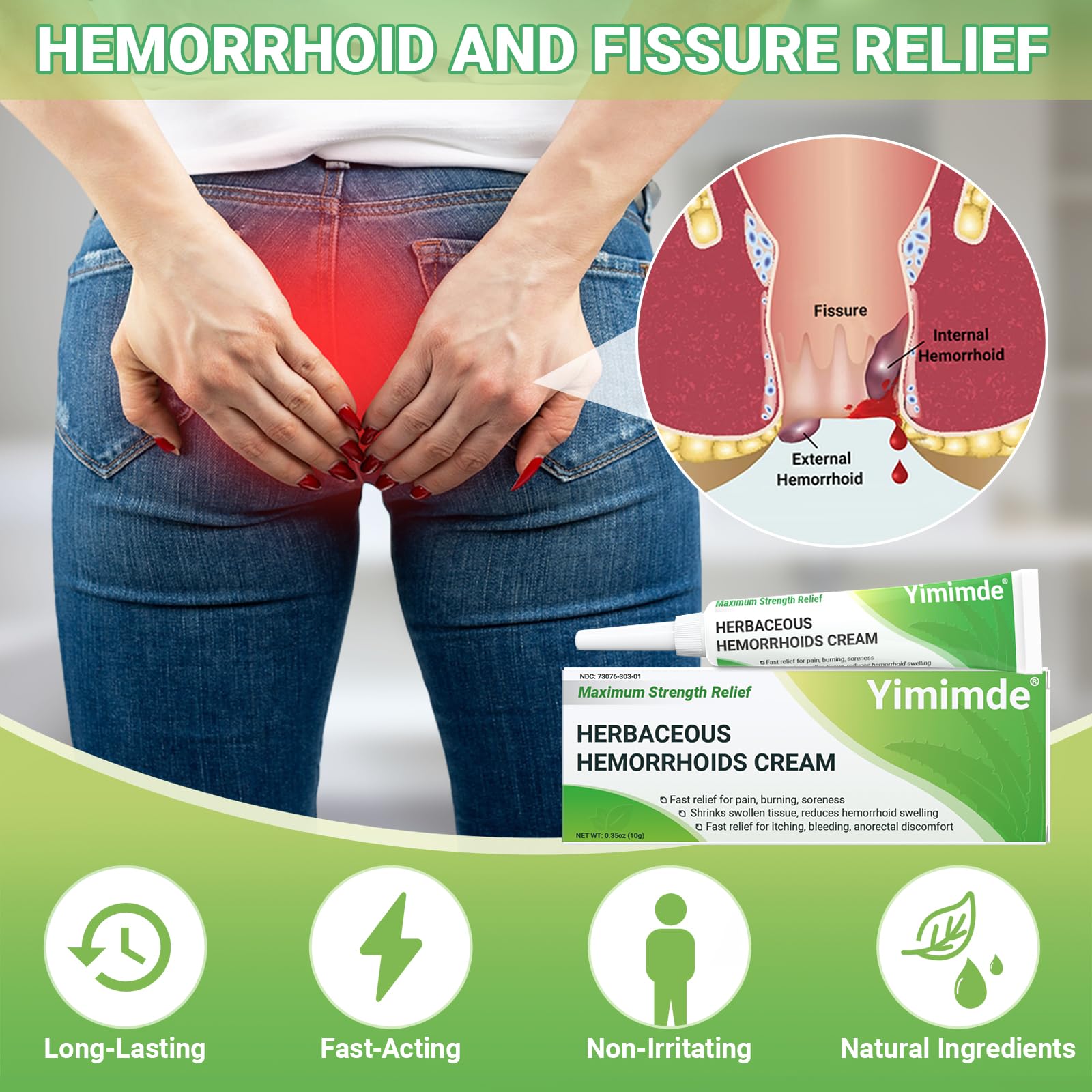 Hemorrhoid Treatment Ointment - Tubesmaximum Strength - Fast Relief from Pain, Itching, Burning, Swelling & Fissures | Natural Aloe & Vitamin E | Travel-Friendly10g x 5 Pieces Tubes - (1.76 Oz) - dailyvitalstore