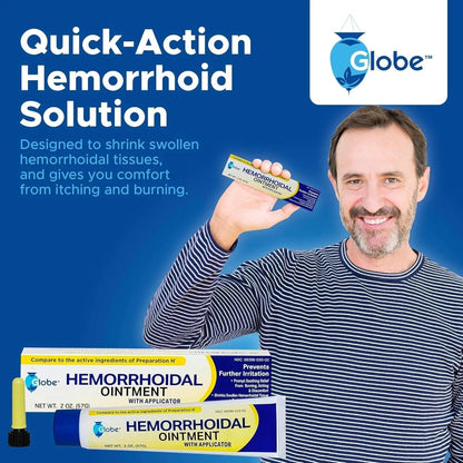Hemorrhoidal Pain Relief Ointment 2 oz (56g) Per Tube Hemorrhoid Treatment for Fast Acting Itch, Swelling, and Maximum Strength Pain Relief (3 Pack) - dailyvitalstore