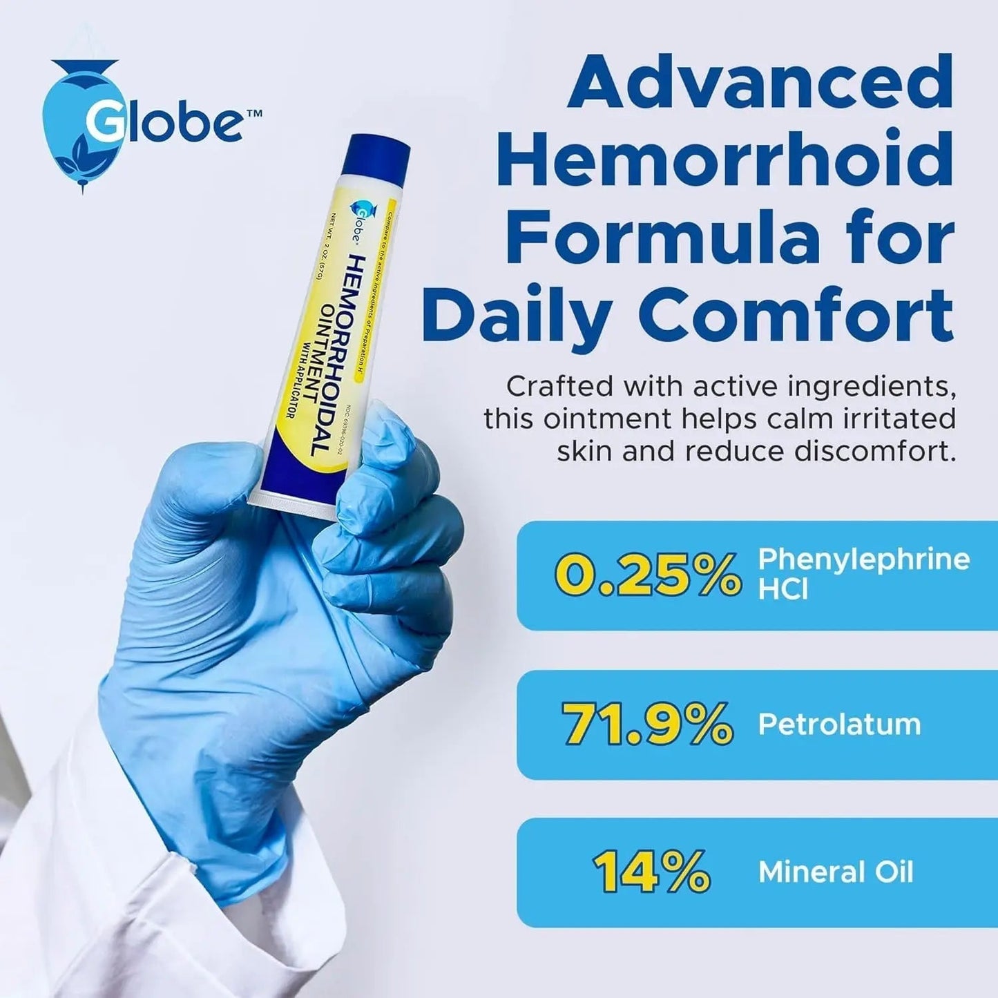 Hemorrhoidal Pain Relief Ointment 2 oz (56g) Per Tube Hemorrhoid Treatment for Fast Acting Itch, Swelling, and Maximum Strength Pain Relief (3 Pack) - dailyvitalstore