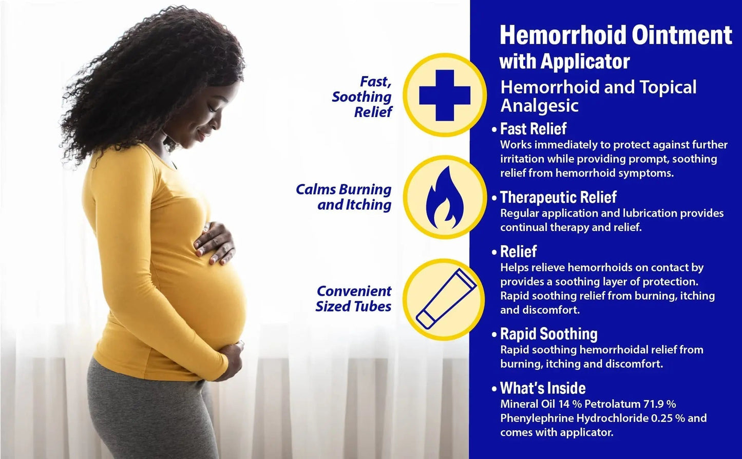 Hemorrhoidal Pain Relief Ointment 2 oz (56g) Per Tube Hemorrhoid Treatment for Fast Acting Itch, Swelling, and Maximum Strength Pain Relief (3 Pack) - dailyvitalstore