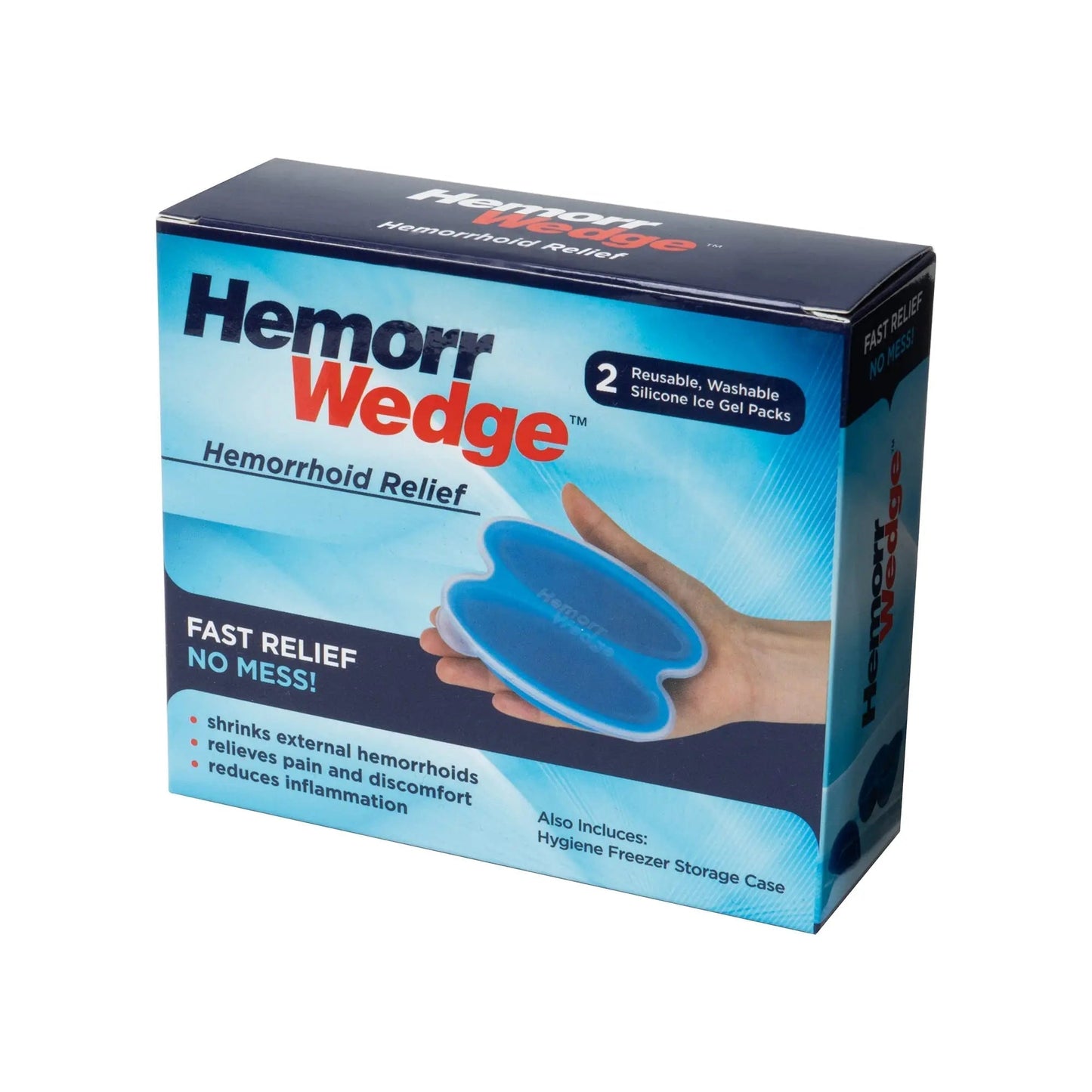 Hemorrwedge Hemorrhoid Ice Pack for Relief & Cooling Support – Twin Gel Pack with Hygienic Case – Reusable Cold Therapy for Hemorrhoids, Swelling, Postpartum & Discomfort – Water-Based Gel - dailyvitalstore