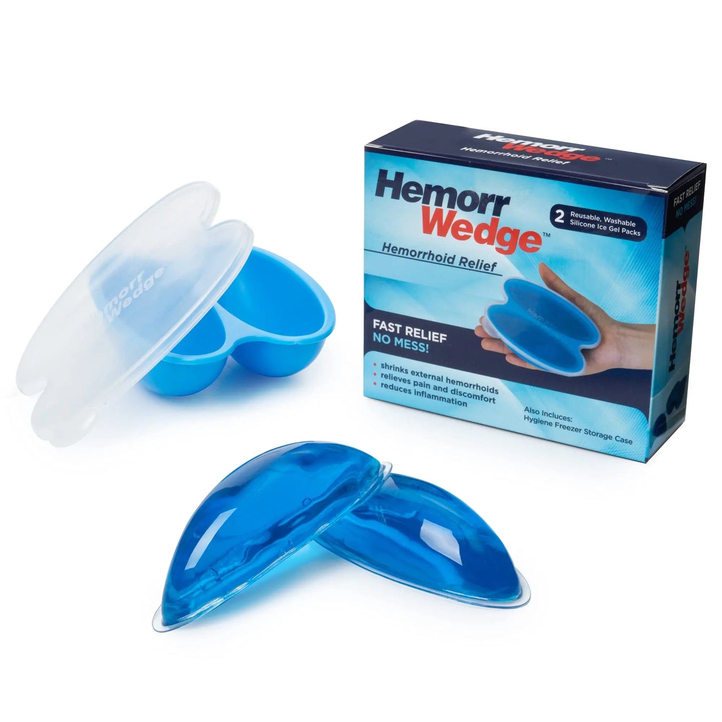 Hemorrwedge Hemorrhoid Ice Pack for Relief & Cooling Support – Twin Gel Pack with Hygienic Case – Reusable Cold Therapy for Hemorrhoids, Swelling, Postpartum & Discomfort – Water-Based Gel - dailyvitalstore