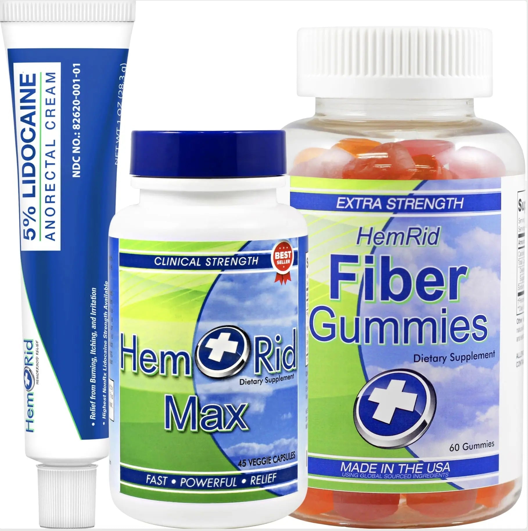 HemRid Complete Hemorrhoid Support System – Max Formula, Lidocaine Cream & Fiber Gummies for Immediate Relief & Long-Term Comfort - dailyvitalstore