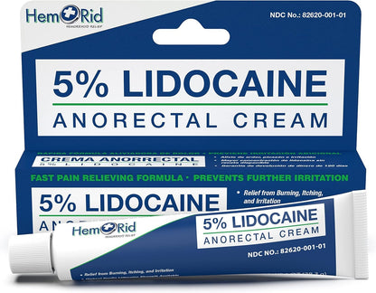 HemRid Max and Maximum Strength Lidocaine Cream - Hemorrhoid Relief Bundle for Fast Internal & External Support - Hemorrhoid Pills & Hemorrhoidal Lidocaine Cream for Rapid Comfort & Soothing Care - dailyvitalstore