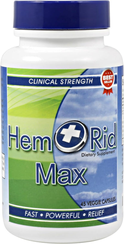 HemRid Max and Maximum Strength Lidocaine Cream - Hemorrhoid Relief Bundle for Fast Internal & External Support - Hemorrhoid Pills & Hemorrhoidal Lidocaine Cream for Rapid Comfort & Soothing Care - dailyvitalstore