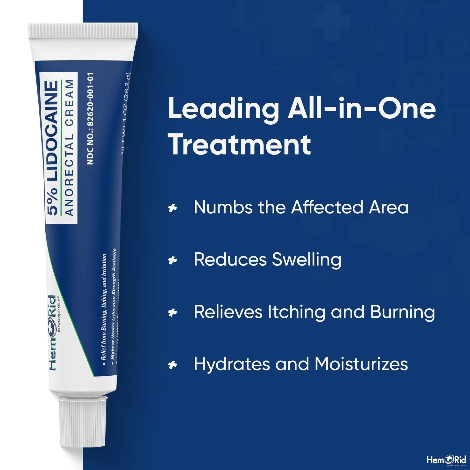 HemRid Maximum Strength Lidocaine Cream for Pain Management. Fast-Acting Hemorrhoid Solution with 5% Lidocaine. Instant Anal Itch and Numbing Effect - dailyvitalstore