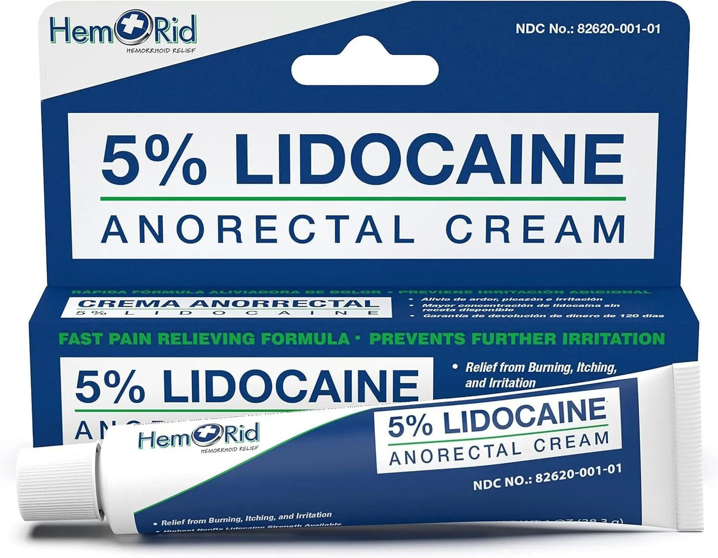 HemRid Maximum Strength Lidocaine Cream for Pain Management. Fast-Acting Hemorrhoid Solution with 5% Lidocaine. Instant Anal Itch and Numbing Effect - dailyvitalstore