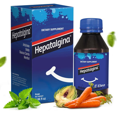 Hepatalgina Liver Support Digestive Protector - Liquid Herbal Supplement with Artichoke Extract for Liver Cleanse Detox & Repair - Liver Detox Cleanse Drops with Mint, Boldo & Carrot - 120 ml - dailyvitalstore