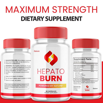 Hepato Burn Capsules - HepatoBurn Supplement Pills Advanced Formula Wait Premium Blend All Natural Loss Support for Men Women, Hepataburn Reviews Maximum Strength Burner Health Wellness (60 Capsules) - dailyvitalstore