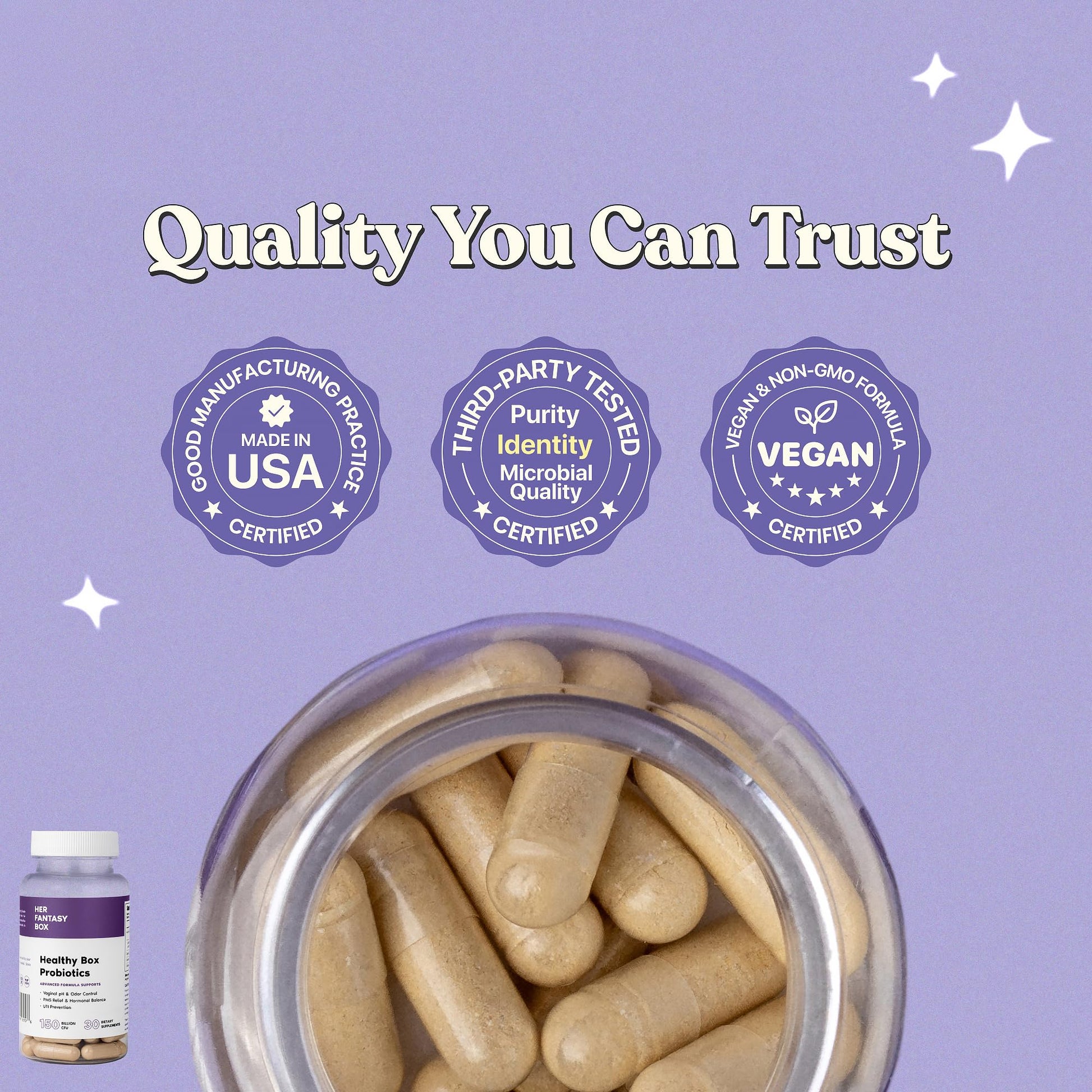 Her Fantasy Box | Healthy Box | Vaginal Probiotics for Women – Prebiotics + Advanced Lactobacillus Blend – Supports Natural Hormonal Balance – Feminine Health Support with Cranberry & D-Mannose - dailyvitalstore