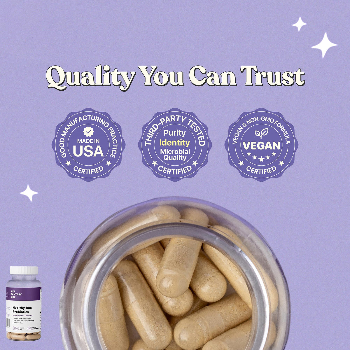 Her Fantasy Box | Healthy Box | Vaginal Probiotics for Women – Prebiotics + Advanced Lactobacillus Blend – Supports Natural Hormonal Balance – Feminine Health Support with Cranberry & D-Mannose - dailyvitalstore