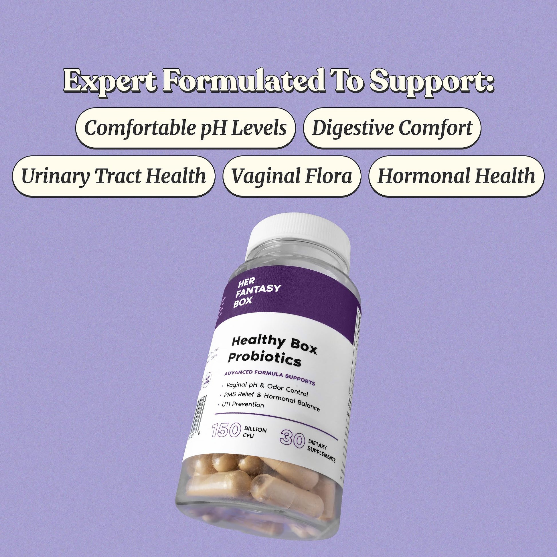 Her Fantasy Box | Healthy Box | Vaginal Probiotics for Women – Prebiotics + Advanced Lactobacillus Blend – Supports Natural Hormonal Balance – Feminine Health Support with Cranberry & D-Mannose - dailyvitalstore
