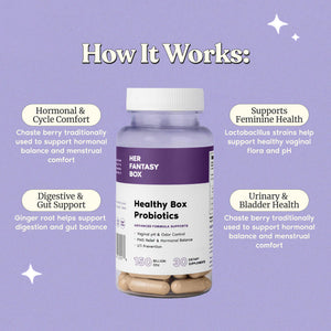 Her Fantasy Box | Healthy Box | Vaginal Probiotics for Women – Prebiotics + Advanced Lactobacillus Blend – Supports Natural Hormonal Balance – Feminine Health Support with Cranberry & D-Mannose - dailyvitalstore