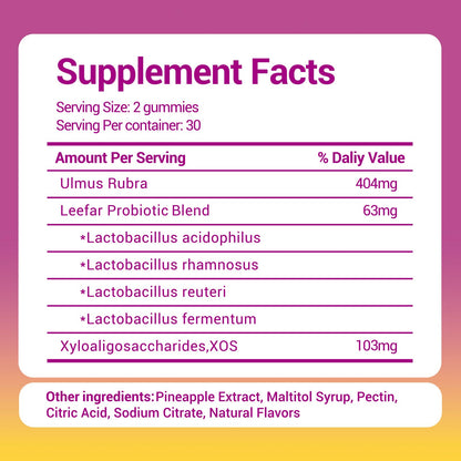 Her Juicy Women's Probiotic Gummies: Supports Women’s Wellness & pH Balance, Clean Vegan, Pineapple Flavor, Prebiotics & Lactobacillus Blend, with Slippery Elm, Gut Health & Immune Defense, 60 Gummies - dailyvitalstore