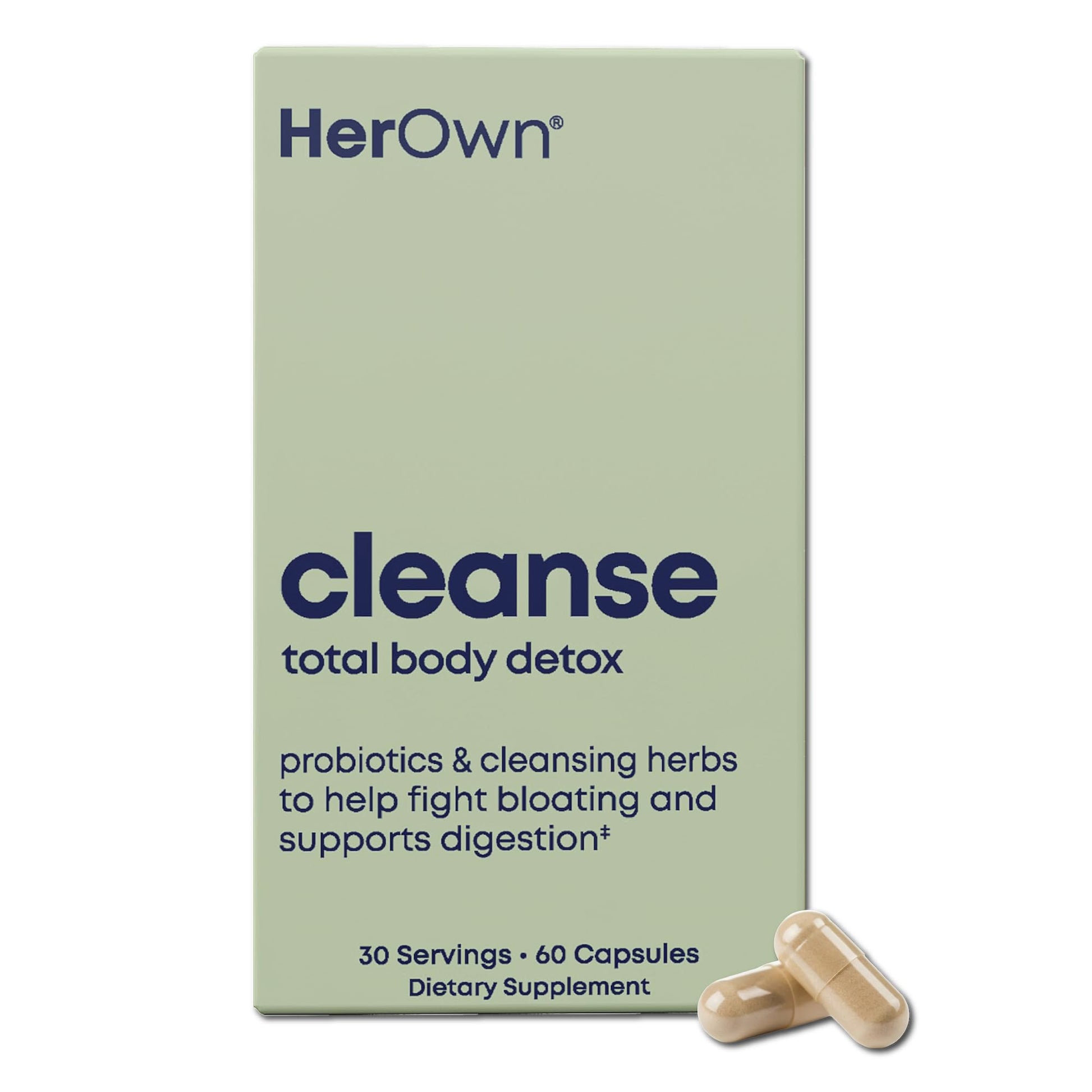her own Cleanse, Gentle Detox, Supports Healthy Gut, Ocean Algae Cleanse, Prebiotic/Probiotic Blend, Cleansing Herbal Blend, Gluten and Soy Free, - dailyvitalstore