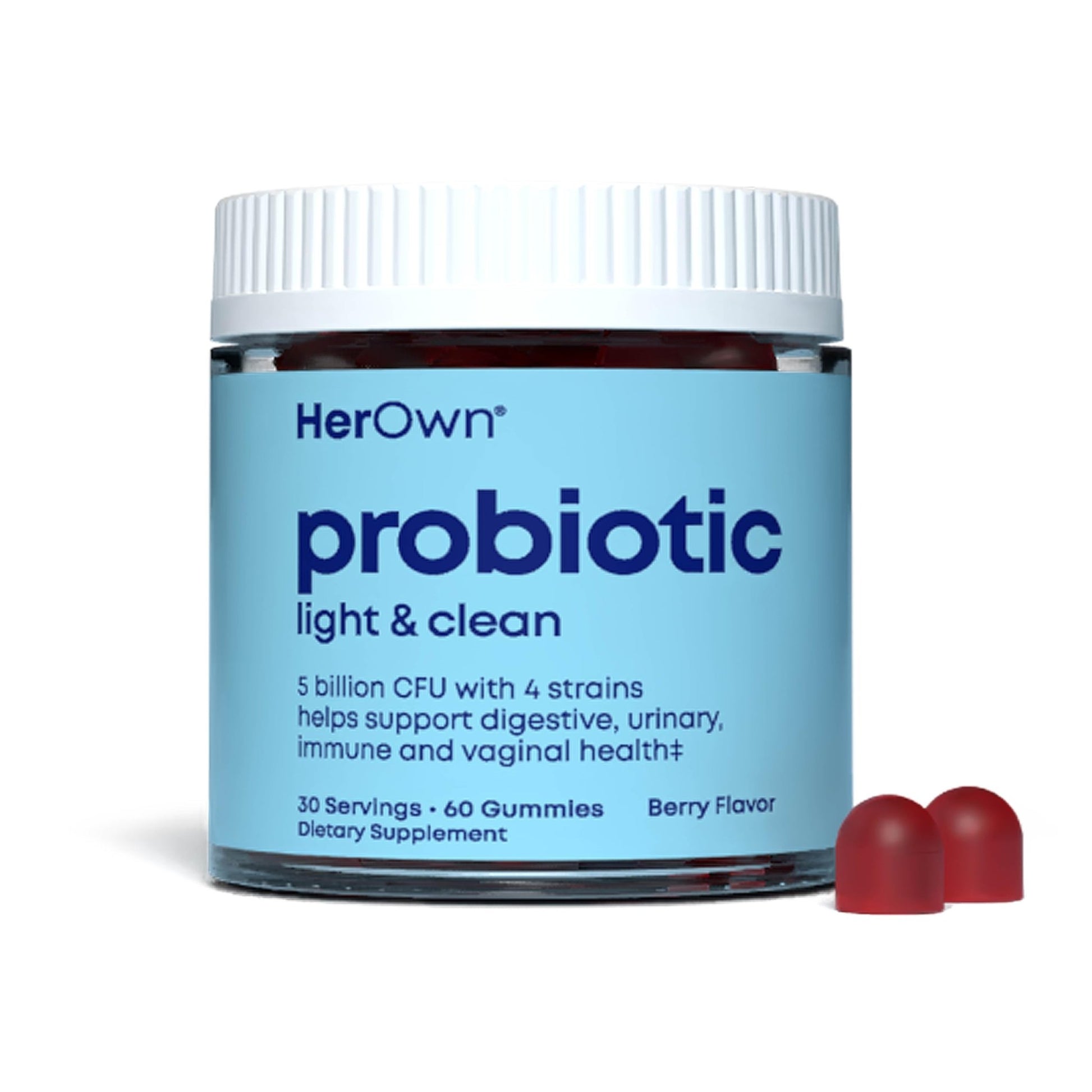 her own Probiotic & Prebiotic Gummy, Supports Digestive Health, Promotes Healthy Gut, Supports Immune Health, 5 Billion CFUs, Gluten and Soy Free, - dailyvitalstore