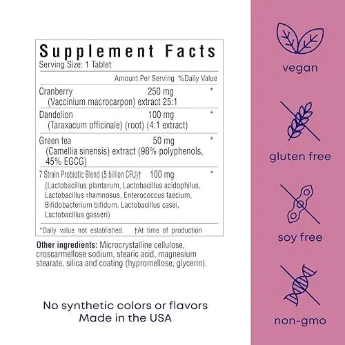 her own UTI, Helps Restore pH Balance, Supports Vaginal Flora and Balance, Promotes Urinary Health, 7 Strain Probiotic Blend, Shelf Stable, Gluten and Soy Free, Vegan, 30 Capsules, 30 Servings - dailyvitalstore