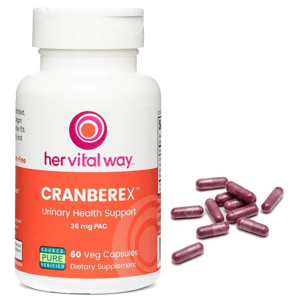 her vital way Cranberex - Cranberry Pills for Women and Men - Cranberry Supplement with 36mg PAC - Cranberry Extract Capsules for Urinary Tract Health and Kidney Care - 60 Veg Capsules - dailyvitalstore