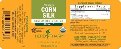 Herb Pharm Certified Organic Corn Silk Liquid Extract for Urinary System Support, 1 Fl Oz - dailyvitalstore