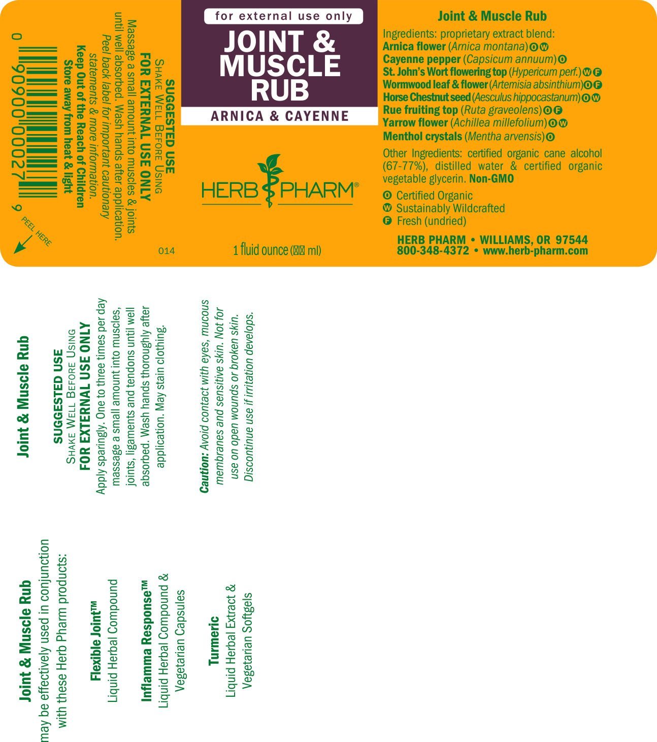 Herb Pharm Joint and Muscle Warming Rub with Cayenne Extract - 1 Ounce - dailyvitalstore