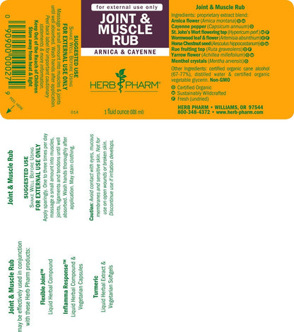 Herb Pharm Joint and Muscle Warming Rub with Cayenne Extract - 1 Ounce - dailyvitalstore