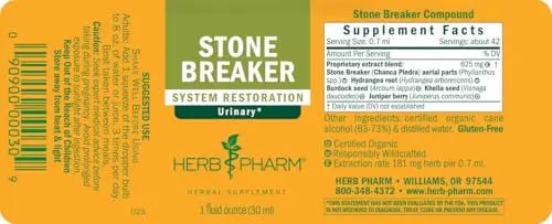 Herb Pharm Stone Breaker (Chanca Piedra) Compound Liquid for Urinary System Support - 1 Fl Oz - dailyvitalstore