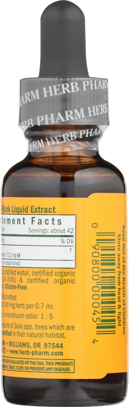 Herb Pharm Willow Bark Liquid Extract for Minor Pain - 1 Ounce (DWILL01) - dailyvitalstore