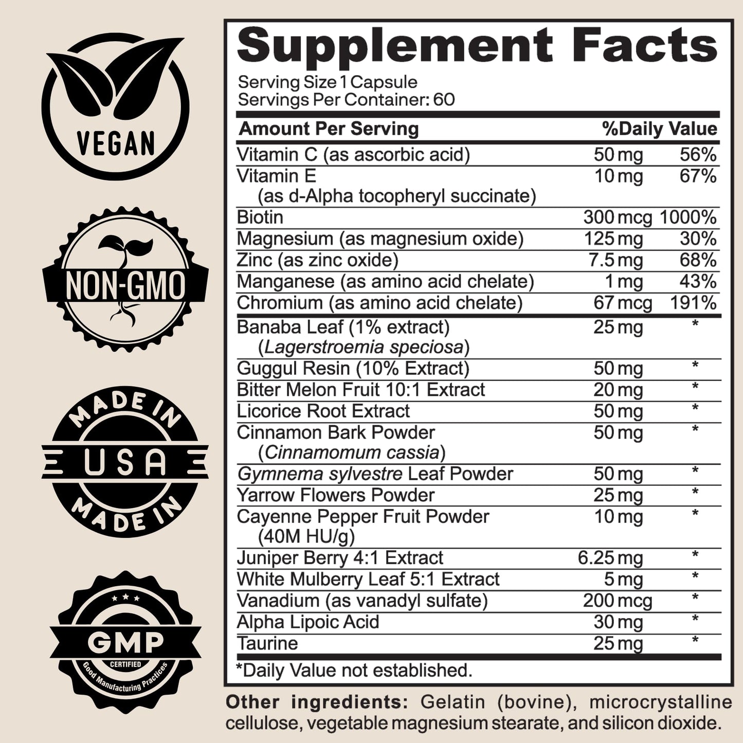 Herb Vitality Blood Sugar Support Supplement with Cinnamon, Bitter Melon – Supports Healthy Blood Sugar Levels Already Within Normal ranges - dailyvitalstore