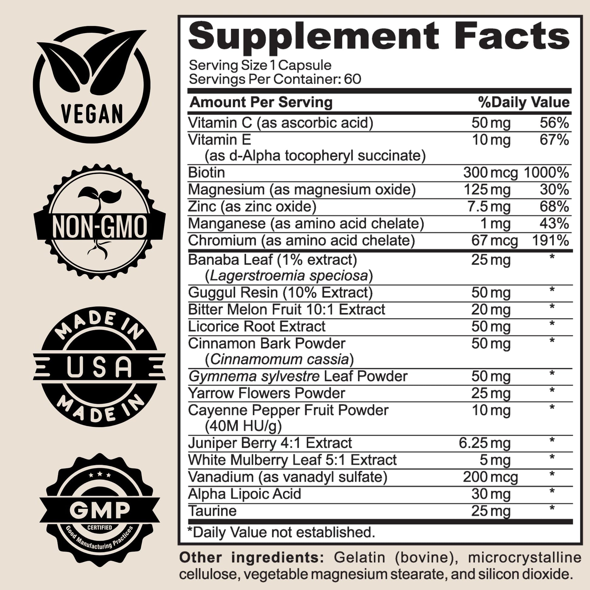 Herb Vitality Blood Sugar Support Supplement with Cinnamon, Bitter Melon – Supports Healthy Blood Sugar Levels Already Within Normal ranges - dailyvitalstore