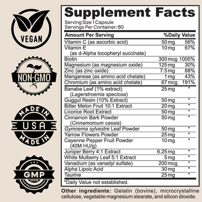 Herb Vitality Blood Sugar Support Supplement with Cinnamon, Bitter Melon – Supports Healthy Blood Sugar Levels Already Within Normal ranges - dailyvitalstore