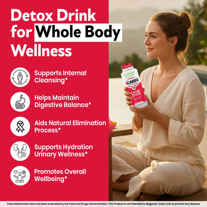 Herbal Clean Qcarbo16 Same-Day Detox Cleanse Drink (16 fl oz) - Tropical Flavor Full Body Cleanse* Detox Drink for Moderate Toxin Level* - dailyvitalstore