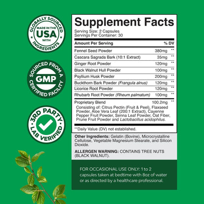 Herbal Colon Cleanse for Women & Men - 15 Day Gut Cleanse Detox for Women & Men with Senna Leaf Cascara Sagrada & Psyllium Husk for Fasting Acting Relief - dailyvitalstore