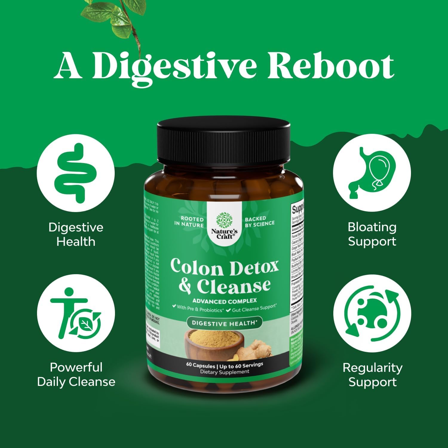 Herbal Colon Cleanse for Women & Men - 15 Day Gut Cleanse Detox for Women & Men with Senna Leaf Cascara Sagrada & Psyllium Husk for Fasting Acting Relief - dailyvitalstore