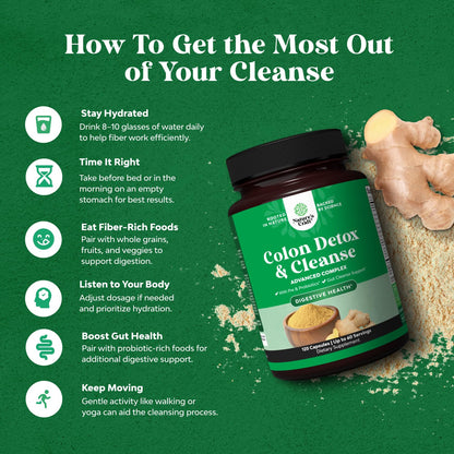 Herbal Colon Cleanse for Women & Men - 15 Day Gut Cleanse Detox for Women & Men with Senna Leaf Cascara Sagrada & Psyllium Husk for Fasting Acting Relief - dailyvitalstore