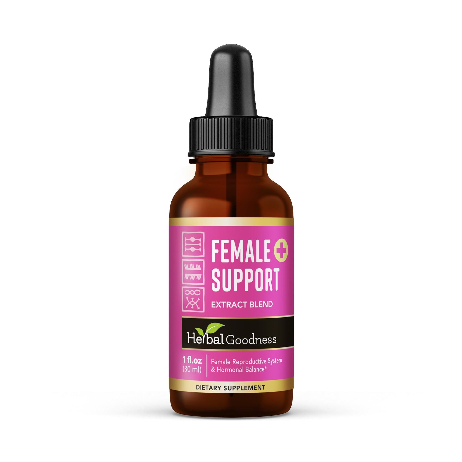 Herbal Goodness Female Support Supplement 1 Fl. oz – Natural Herbal Blend for Women’s Hormonal Health, Energy & Wellness – Adaptogenic Liquid Formula – Non-GMO, Gluten-Free – 1 Bottle - dailyvitalstore