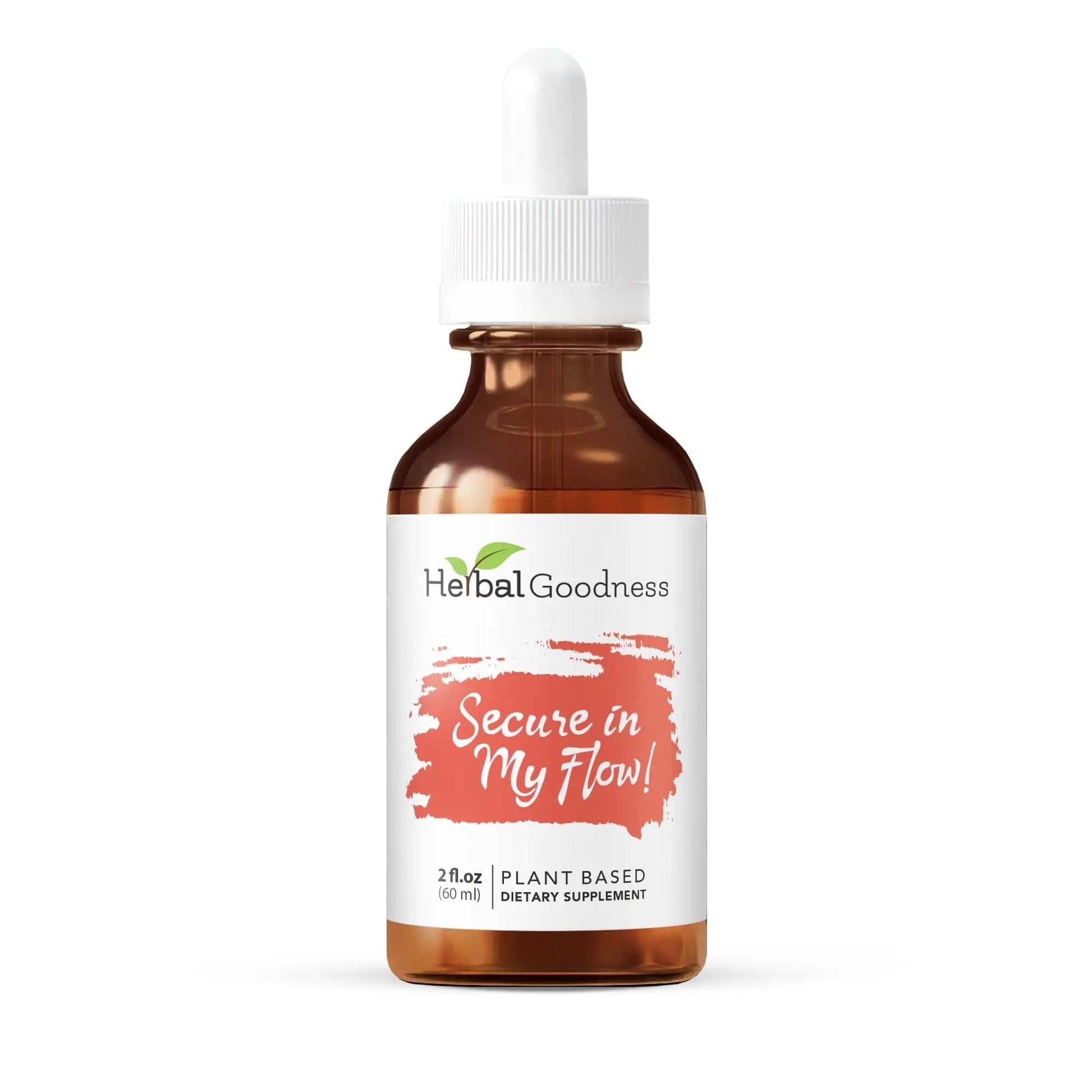 Herbal Goodness Secure in My Flow | Menstrual Support Supplements | Slow Flow Menstrual Supplements, Mood Support, Hormone Health, Aids Relaxation, Metabolic Support 2oz - dailyvitalstore