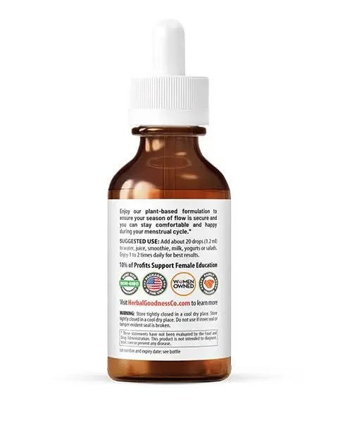 Herbal Goodness Secure in My Flow | Menstrual Support Supplements | Slow Flow Menstrual Supplements, Mood Support, Hormone Health, Aids Relaxation, Metabolic Support 2oz - dailyvitalstore