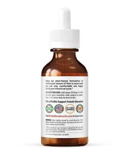 Herbal Goodness Secure in My Flow | Menstrual Support Supplements | Slow Flow Menstrual Supplements, Mood Support, Hormone Health, Aids Relaxation, Metabolic Support 2oz - dailyvitalstore