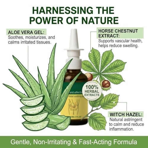 Herbal Hemorrhoid Relief Spray - Fast Acting Relief for Anal Swelling, Itching & Pain, Soothing Perianal Nursing Spray for Discomfort, Natural Plant-Based Formula, 30ML / 1 FL.OZ - dailyvitalstore