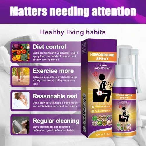 Herbal hemorrhoid Spray relieves Anal Swelling, Pain, itching, discomfort, Repair Meat Ball Broken hemorrhoid Nursing Spray,30ML/1 FL.OZ - dailyvitalstore