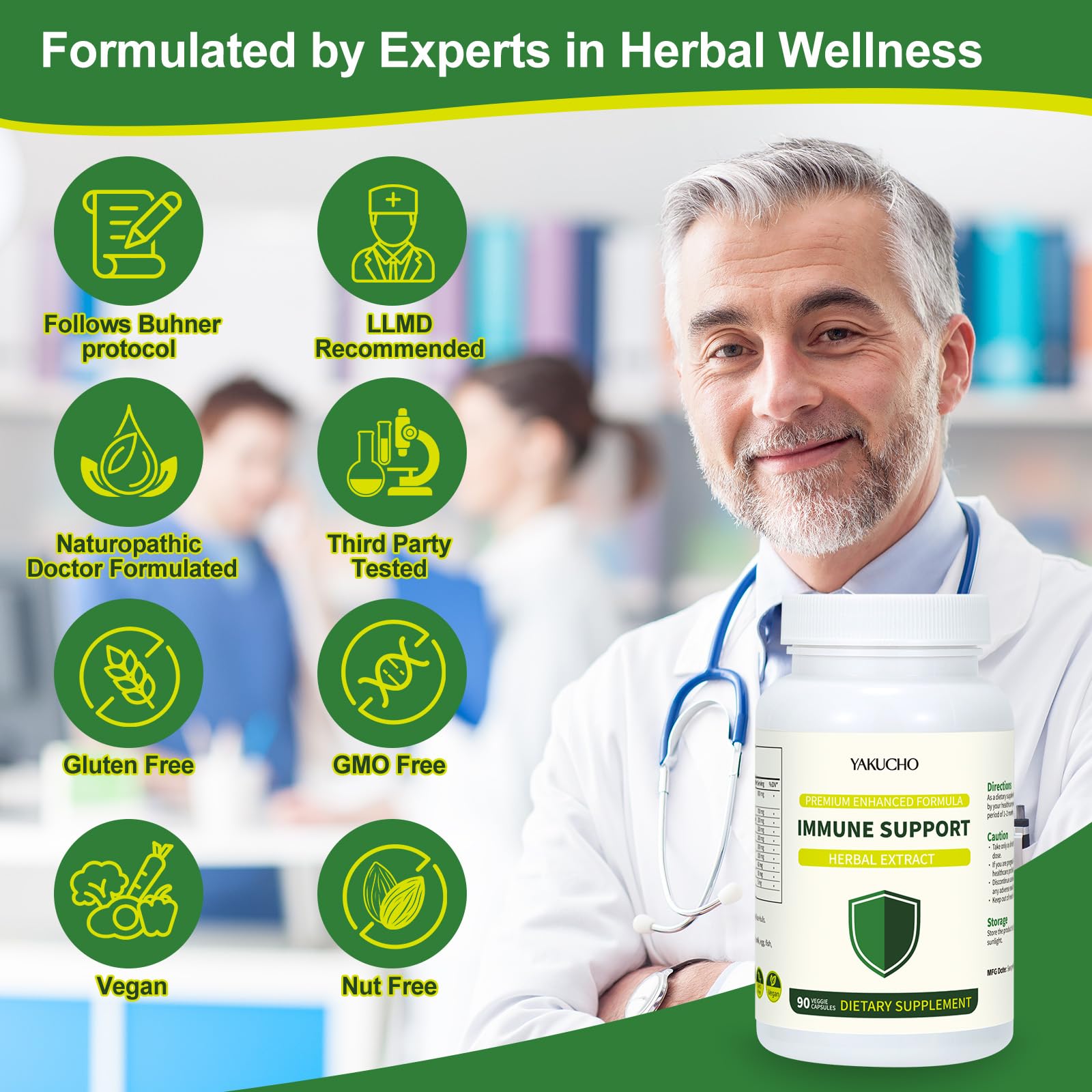 Herbal Immune Support Supplement, Vegan Capsules with Japanese Knotweed, Cat’s Claw, Skullcap & Sanguinolenta, Supports Immune Health & Overall Wellness, Gluten-Free - dailyvitalstore
