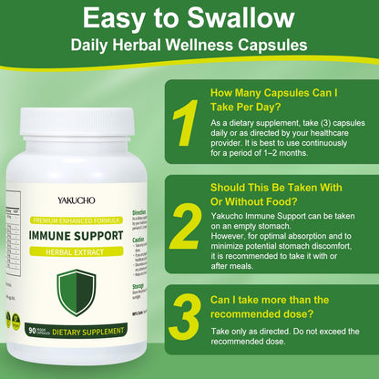Herbal Immune Support Supplement, Vegan Capsules with Japanese Knotweed, Cat’s Claw, Skullcap & Sanguinolenta, Supports Immune Health & Overall Wellness, Gluten-Free - dailyvitalstore